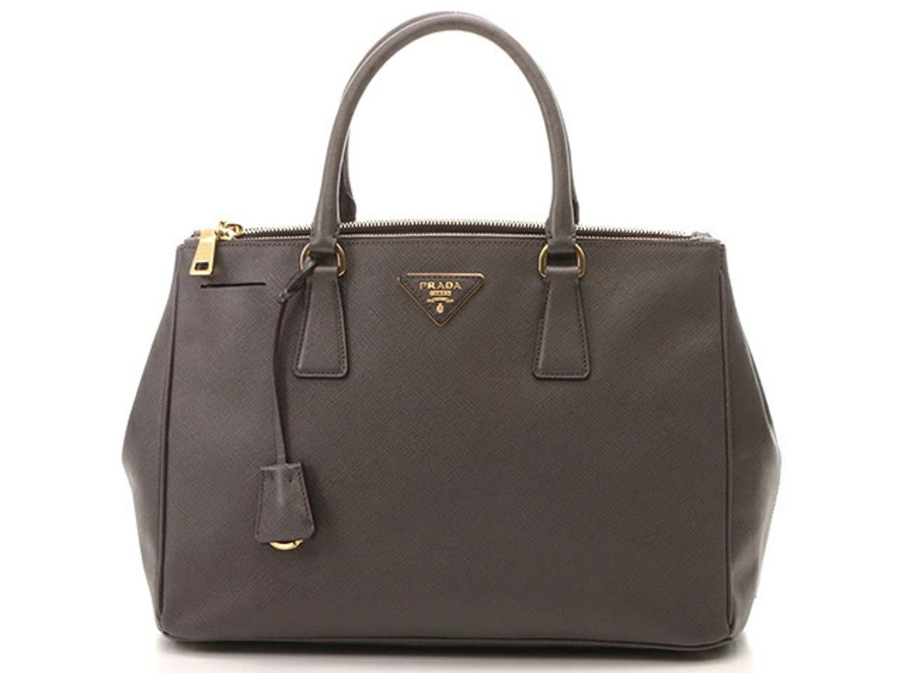 Prada shoulder bag Galleria Greige Gray GRAFITE Saffiano